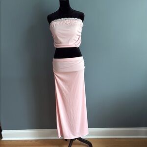 🔥🔥🔥NWOT SHEIN Pink Dress/Maxi Pencil Skirt Set